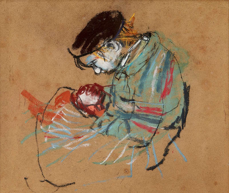 LOT 163 | § JOAN EARDLEY R.S.A (SCOTTISH 1921-1963) | GIRL WITH STRIPED JERSEY Pastel on glass paper | 26.5cm x 23cm (10.5in x 9in) | £10,000 - £15,000 + fees
